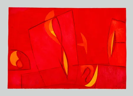 エッチングと　アクチアント Cascella - Composizione rossa