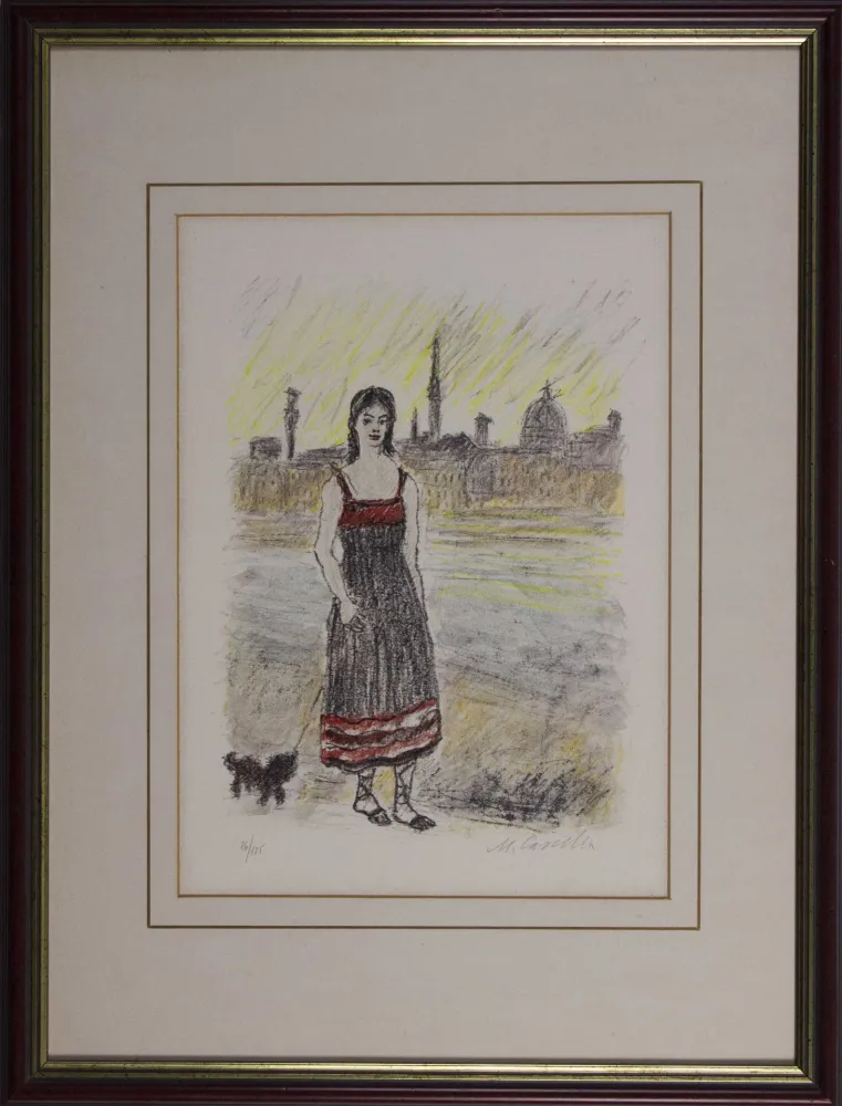 リトグラフ Cascella - Firenze Ponte San Nicolò