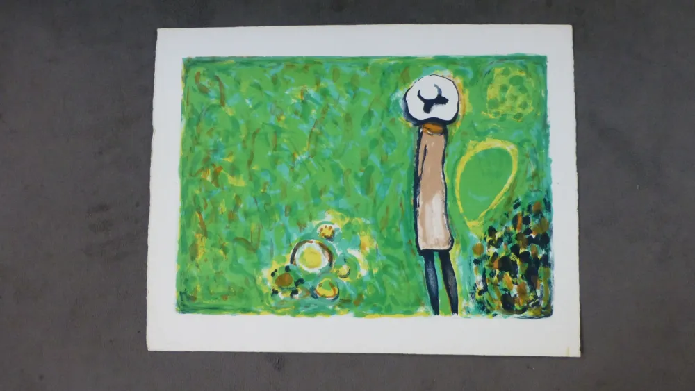 リトグラフ Cassigneul  - Femme au chapeau 