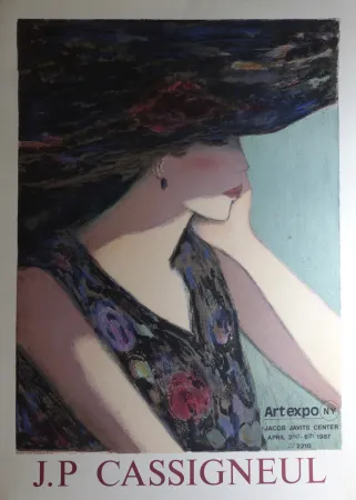 掲示 Cassigneul  - Jean-Pierre Cassigneul (1935 -), art expo New York. 1987. Affiche lithographique