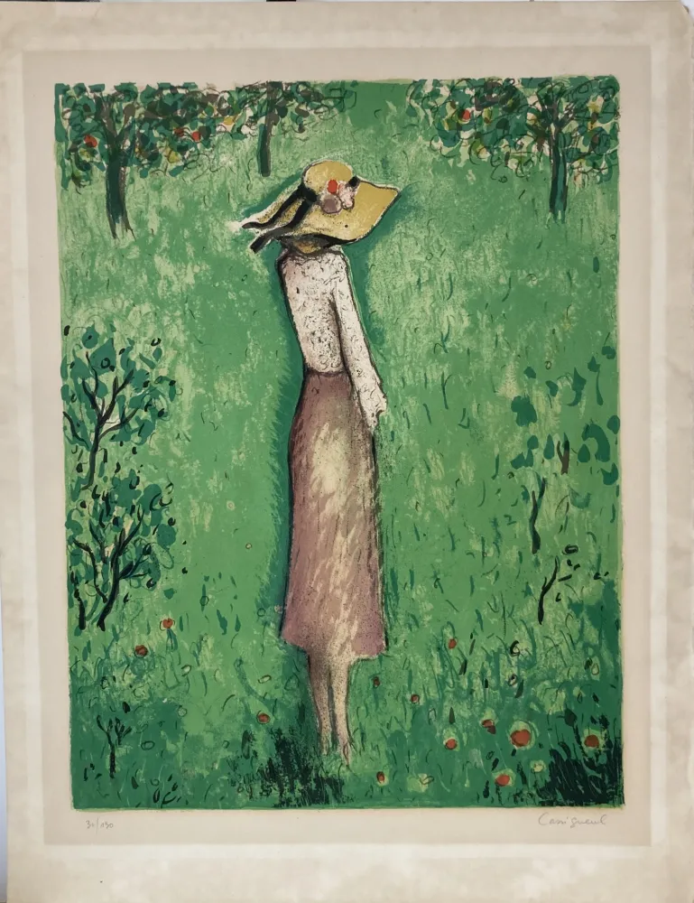 リトグラフ Cassigneul  - Jean-Pierre Cassigneul (né en 1935) Les Pommiers -  1974.