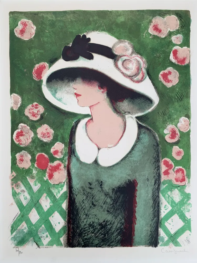 リトグラフ Cassigneul  - La Roseraie