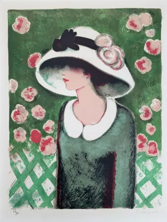 リトグラフ Cassigneul  - La Roseraie