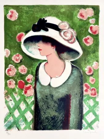 リトグラフ Cassigneul  - La Roseraie