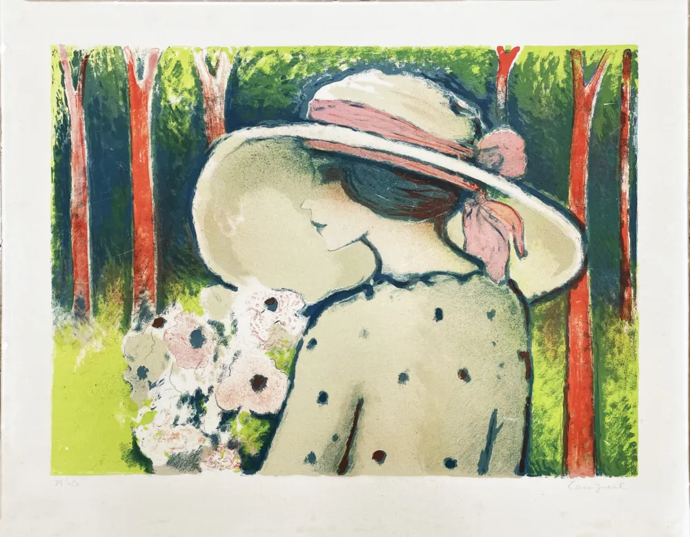 リトグラフ Cassigneul  -  Les Arbres Rouges