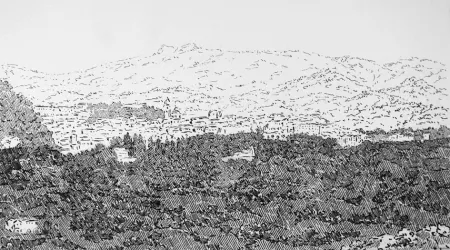 エッチング Castellani - Urbino visto dalle Cesane