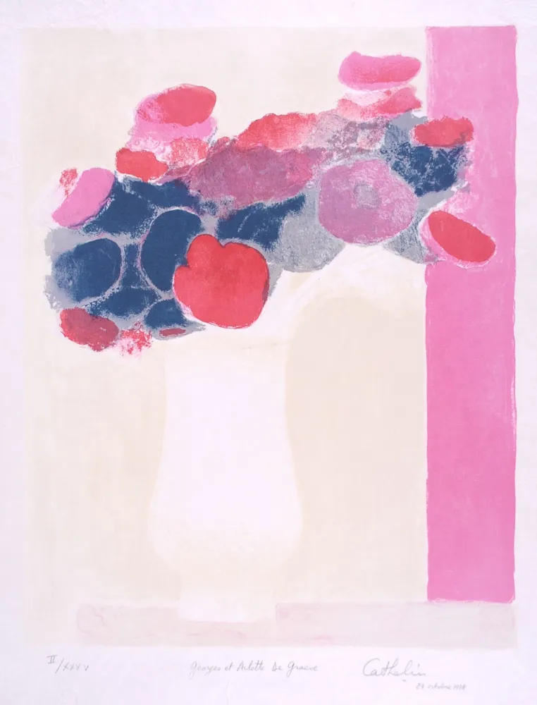 リトグラフ Cathelin - Anémones 2 - Anemones 2