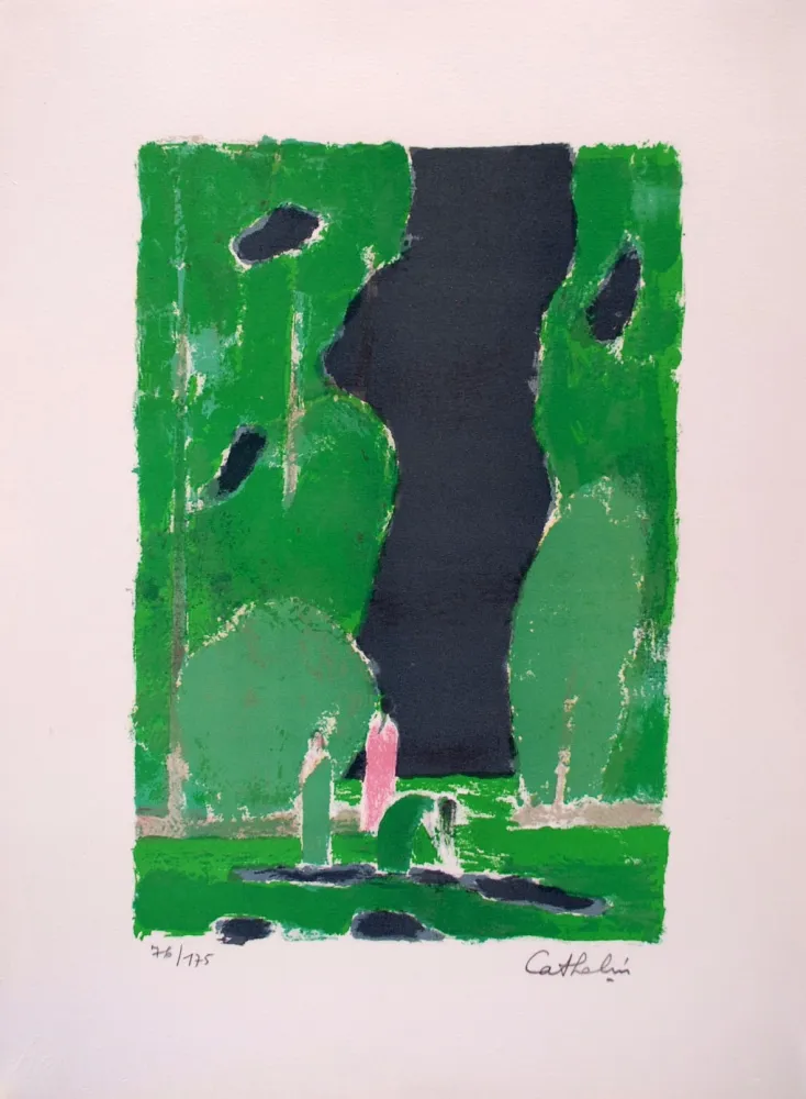 リトグラフ Cathelin - Clairière à Ceylan I - Clearing in Ceylan I