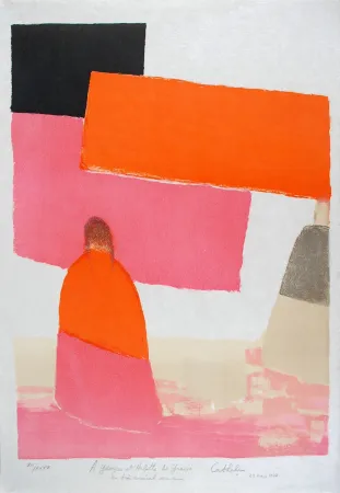 リトグラフ Cathelin - Les deux Indiennes, Mexique 2 - The two Indian women, Mexico 2