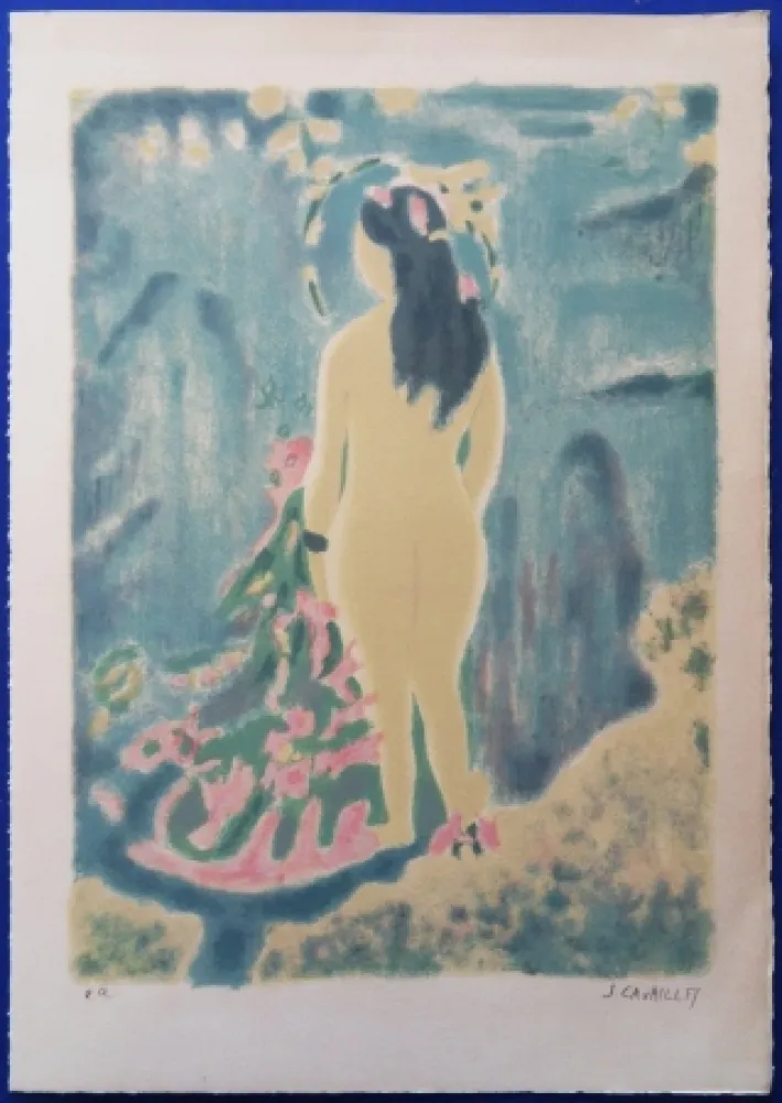 リトグラフ Cavailles - La Baigneuse