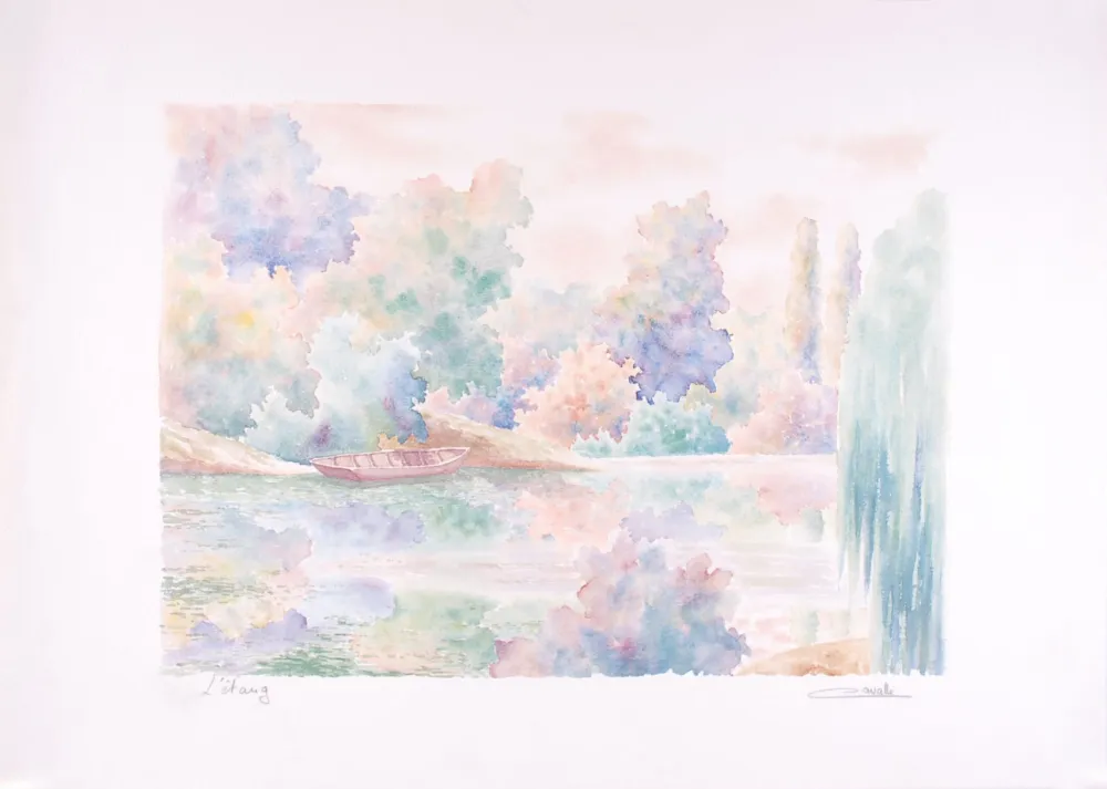 リトグラフ Cavalle - L'étang