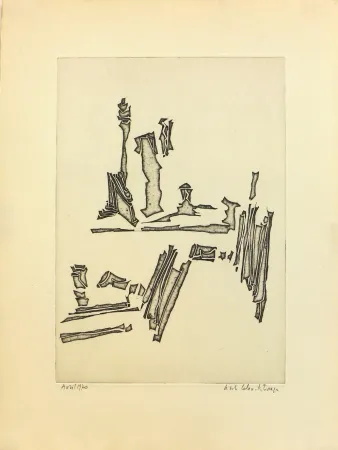 エッチング Celan Lestrange - Sans titre