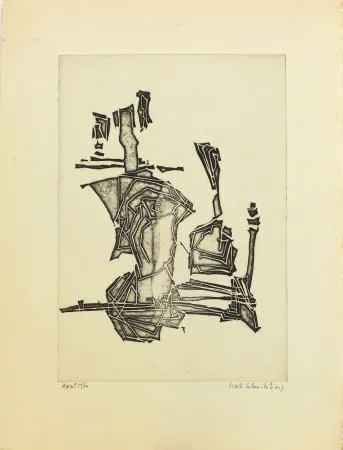 彫版 Celan Lestrange - Sans titre