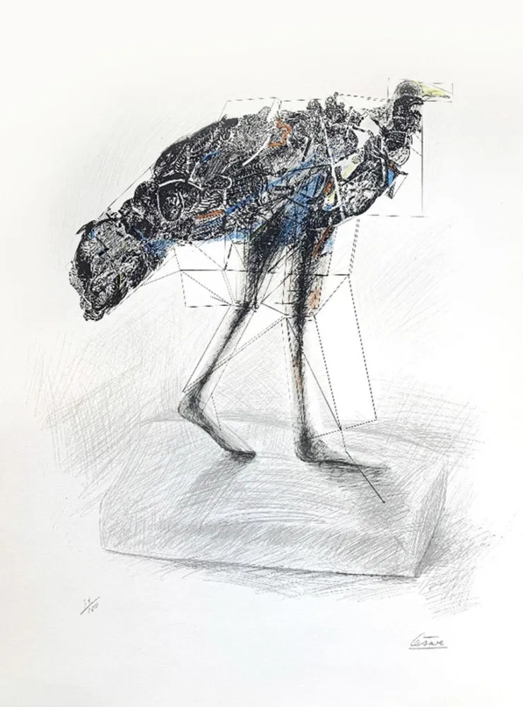 リトグラフ Cesar - La poule