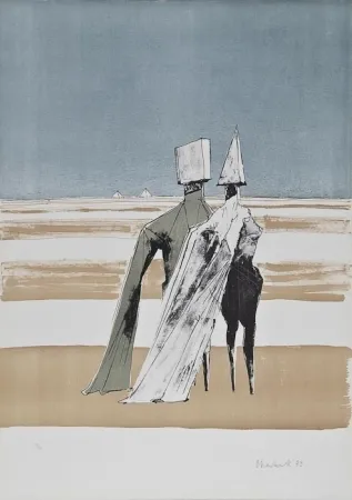 リトグラフ Chadwick - Two figures in a landscape