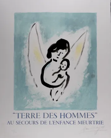 リトグラフ Chagall (After) - Terre des Hommes, 1971 - Hand-signed