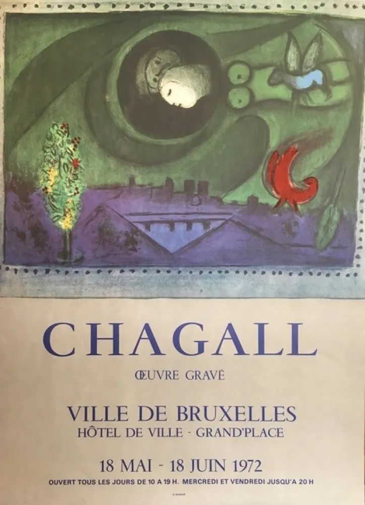 リトグラフ Chagall (After) - VILLE DE BRUXELLES