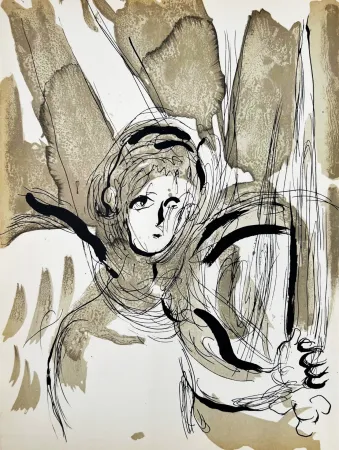 リトグラフ Chagall - Angel with Sword