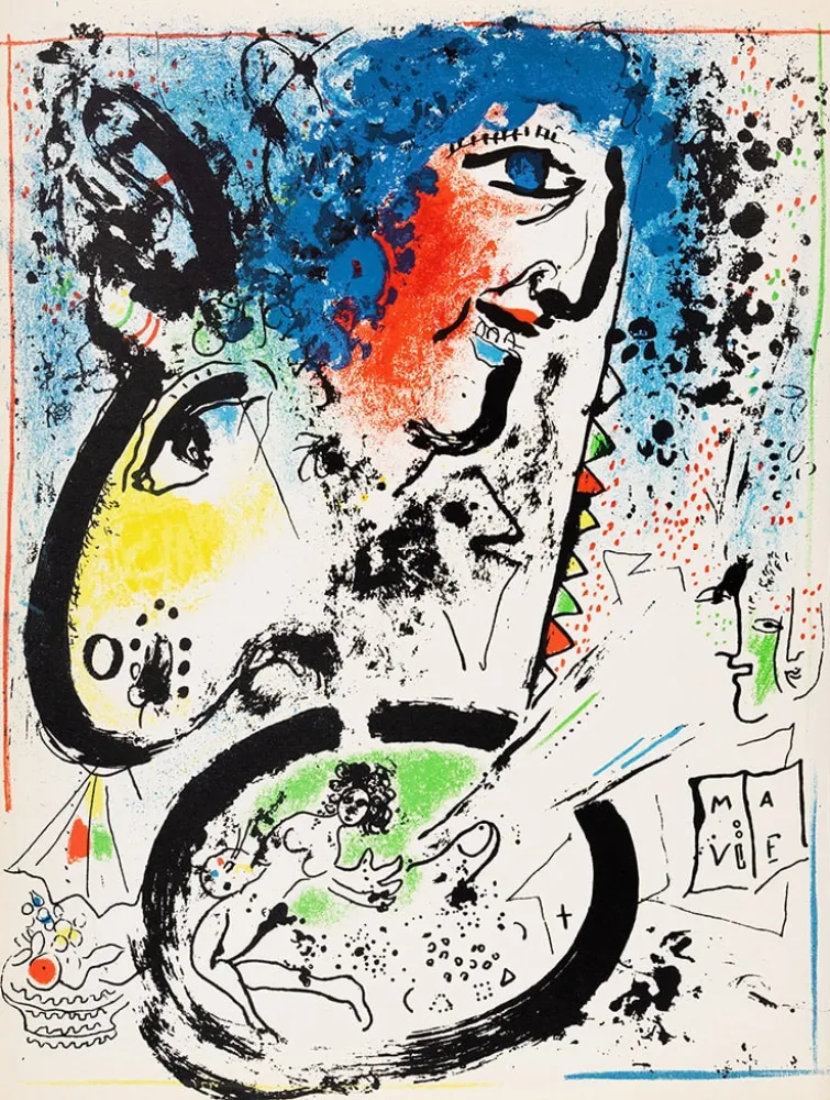 リトグラフ Chagall - Auto-portrait