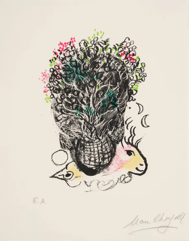 リトグラフ Chagall - Bouquet pour Fernand