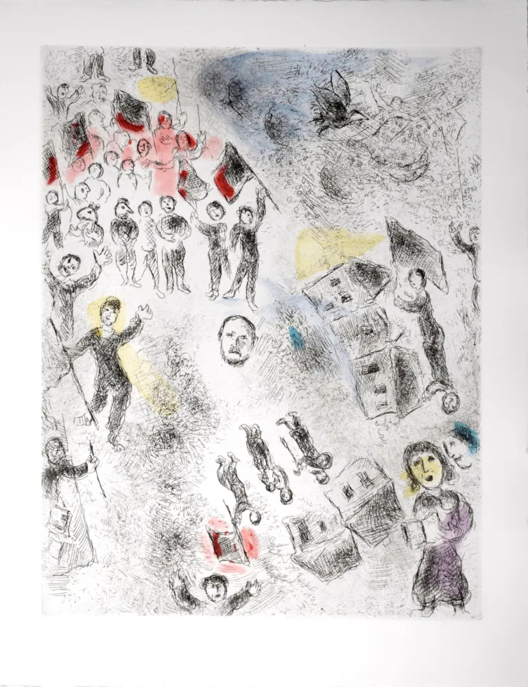 エッチングと　アクチアント Chagall - Celui qui dit les choses sans rien dire, 1976 - PLATE 5