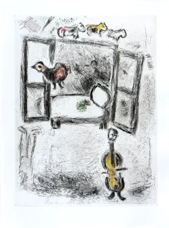 エッチング Chagall - Celui qui dit les choses sans rien dire, Planche II