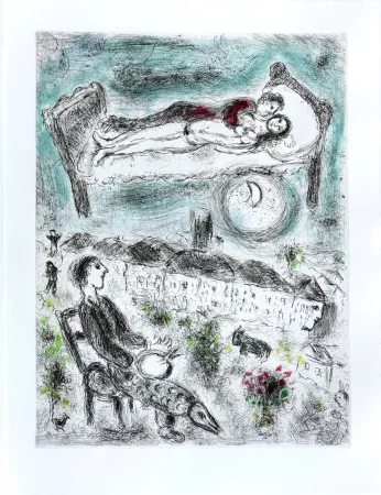 エッチング Chagall - Celui qui dit les choses sans rien dire, Planche III