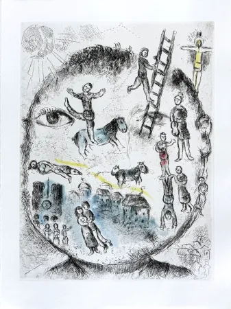 エッチング Chagall - Celui qui dit les choses sans rien dire, Planche V