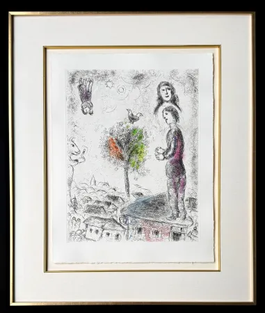 エッチング Chagall - Celui qui dit les choses sans rien dire, Planche VIII