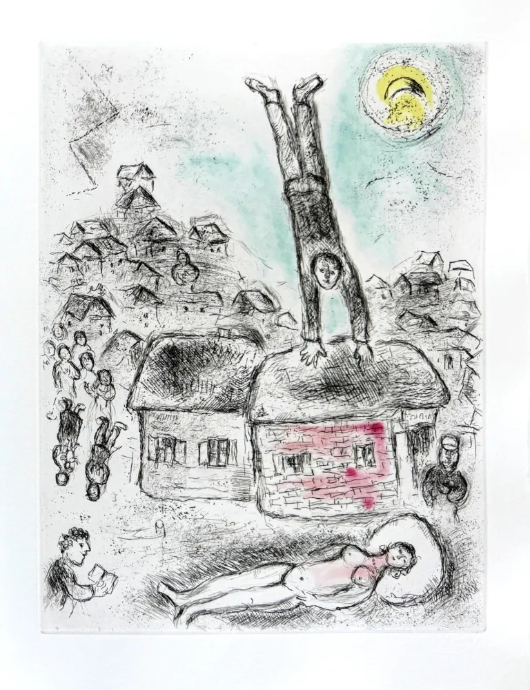 エッチング Chagall - Celui qui dit les choses sans rien dire, Planche X