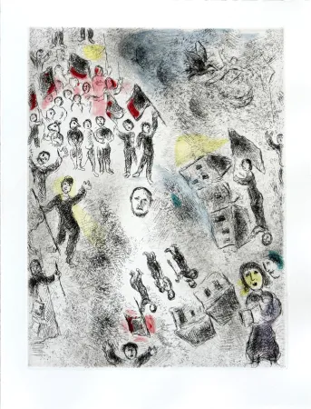 エッチング Chagall - Celui qui dit les choses sans rien dire, Planche XI