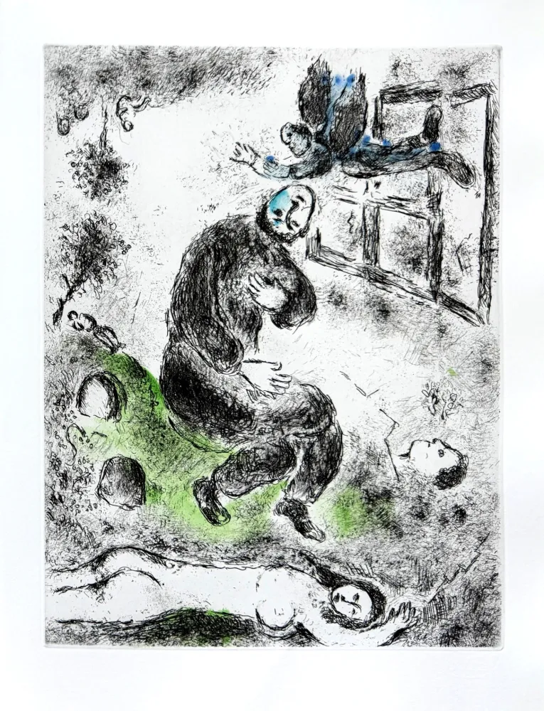 エッチング Chagall - Celui qui dit les choses sans rien dire, Planche XII