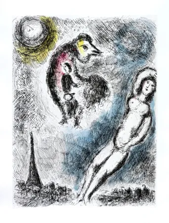 エッチング Chagall - Celui qui dit les choses sans rien dire, Planche XIV