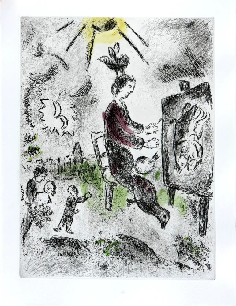 エッチング Chagall - Celui qui dit les choses sans rien dire, Planche XVI