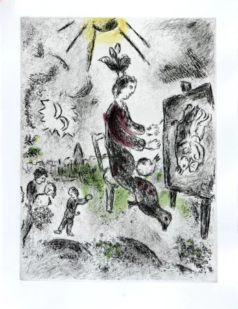 エッチング Chagall - Celui qui dit les choses sans rien dire, Planche XVI