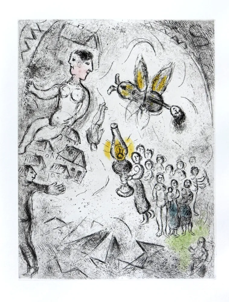 エッチングと　アクチアント Chagall - Celui qui dit les choses sans rien dire, Planche XVIII