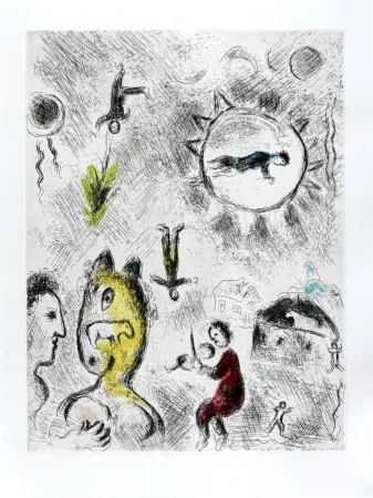 エッチングと　アクチアント Chagall - Celui qui dit les choses sans rien dire, Planche XXV