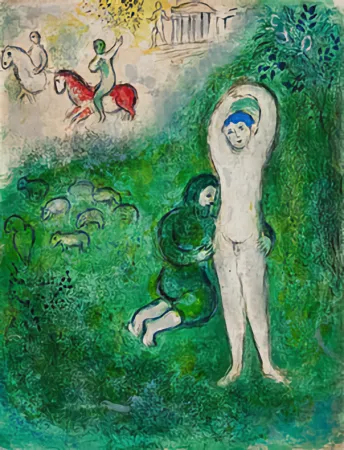リトグラフ Chagall - Daphnis et Gnathon