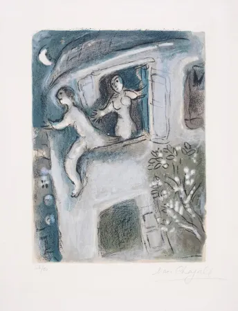リトグラフ Chagall - David Sauvé par Michal, from La Bible