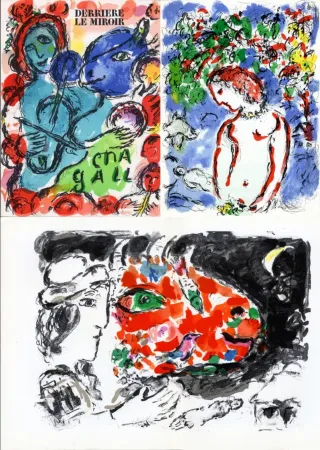 挿絵入り本 Chagall - Derrière Le Miroir n° 198 - CHAGALL. 3 LITHOGRAPHIES ORIGINALES. Exemplaire signé par Chagall et Aragon (1972)