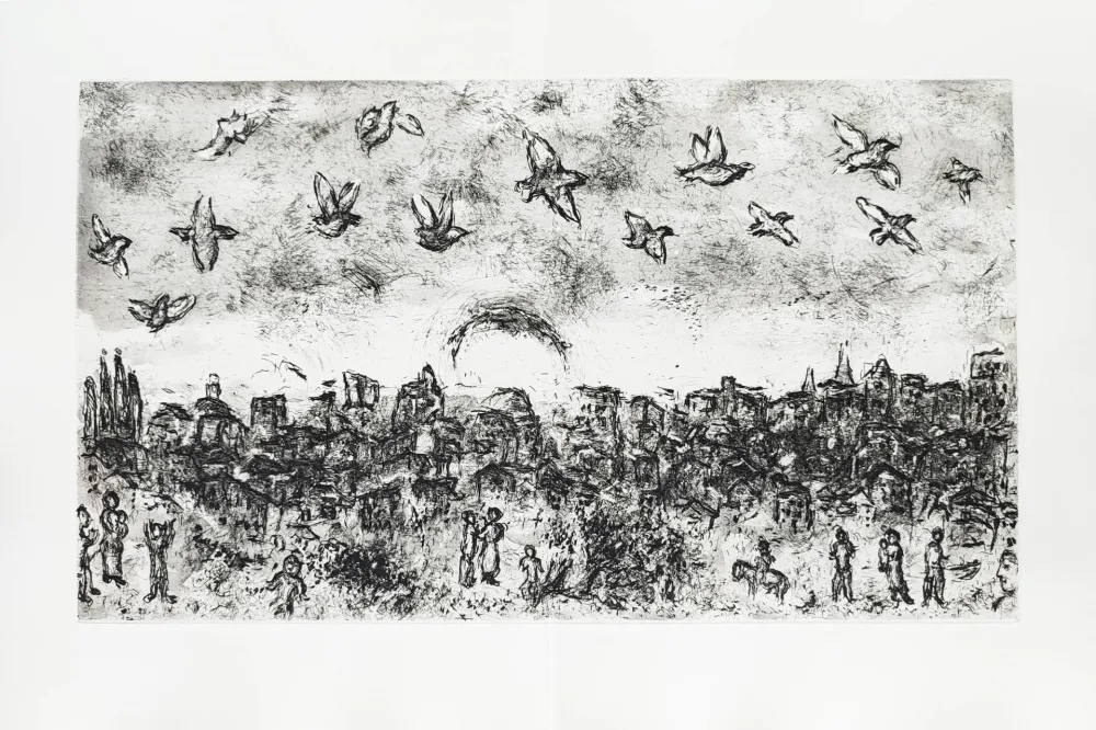 エッチング Chagall - Et sur la terre