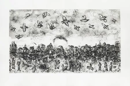 エッチング Chagall - Et sur la terre
