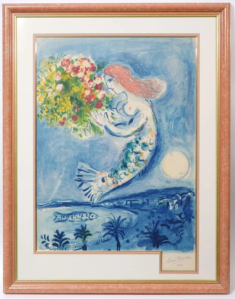 リトグラフ Chagall - Hand-signed - La Baie des Anges