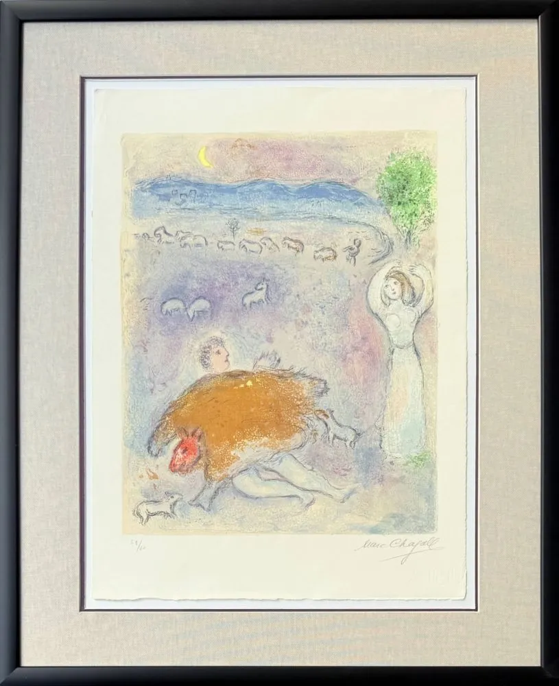 リトグラフ Chagall - (handsigned) La Ruse de Dorcon, from Daphnis et Chloé