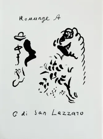 リトグラフ Chagall - Hommage à San Lazzaro
