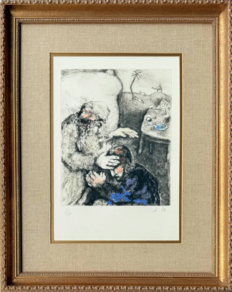 エッチング Chagall - Jacob Blessed By Isaac