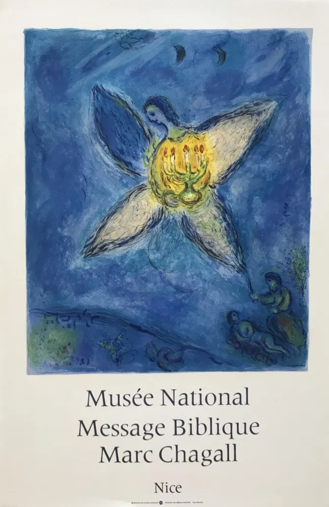 リトグラフ Chagall - '' L'Ange au Chandelier ''
