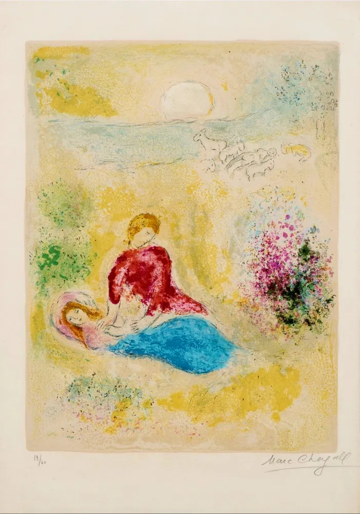 リトグラフ Chagall - L'arondelle - Signed Daphnis et Chloé