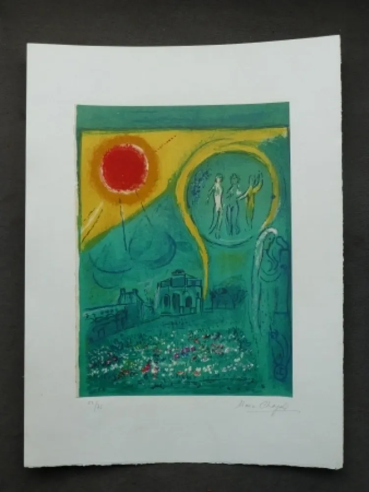 リトグラフ Chagall - Le Carrousel du Louvre , 1954