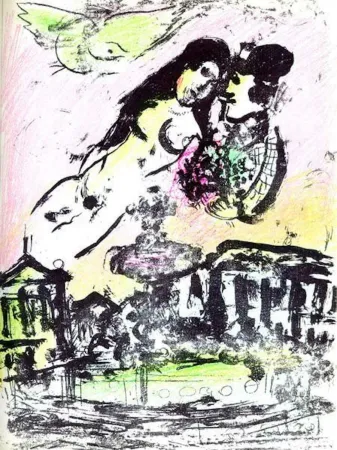 リトグラフ Chagall - Le Ciel de la Place de la Concorde M. 393